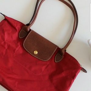 Red longchamp shoulder bag